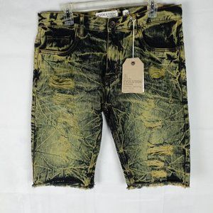 Evolution in Design Jean Shorts Size 36 Acid Wash Distressed NEW WITH TAGS